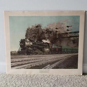JB Deneen Saga Of The Iron Horse Railroad Poster in Package 22 3/4" x 19"